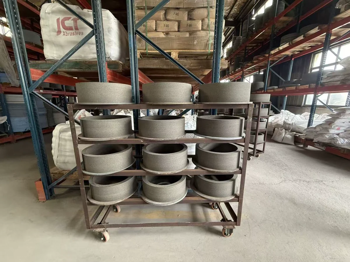 Wheels on racks in the workshop